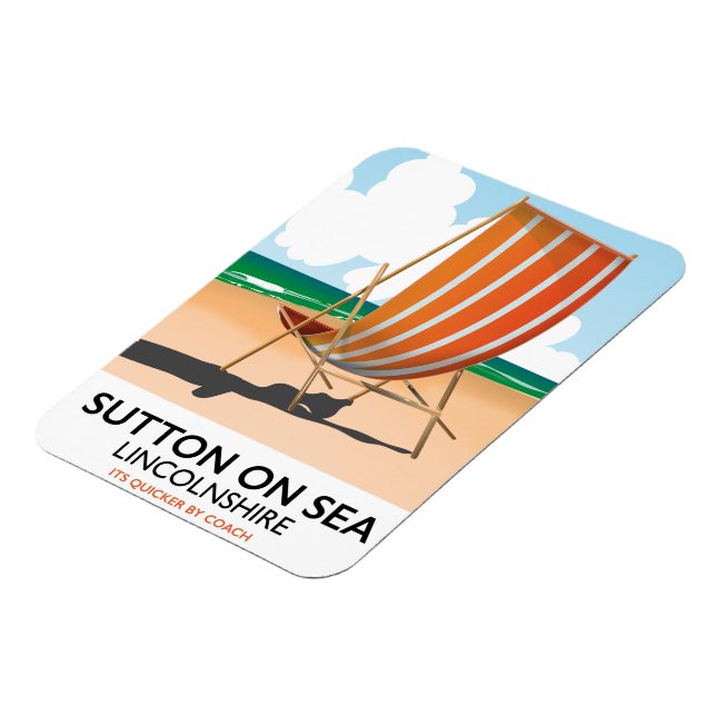 Sutton on Sea strand reserareaffisch. Magnet (Vänstra Sidan)