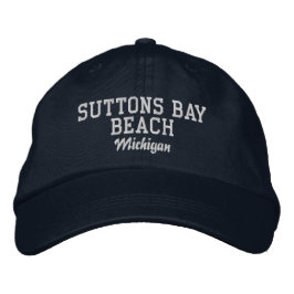 Suttons Bay Beach Michigan Baseball Hat Broderad Keps