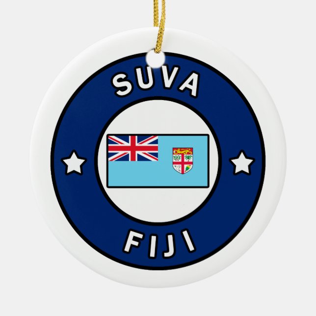 Suva Fiji Julgransprydnad Keramik (Framsidan)