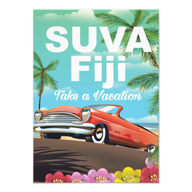 Suva, Fiji vintage semester poster (Framsidan)