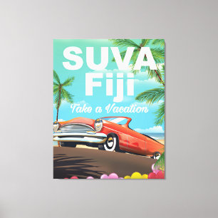 Suva, Fiji vintage semester poster Canvastryck