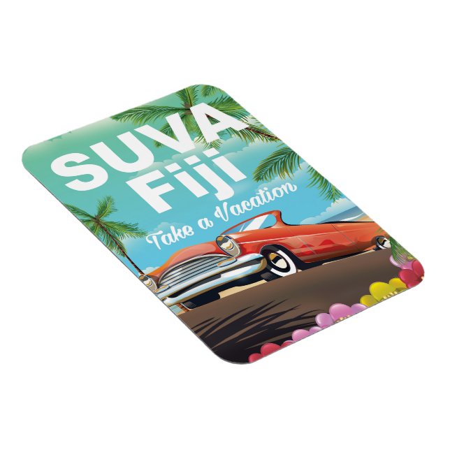 Suva, Fiji vintage semestralaffisch Magnet (Högersidan)