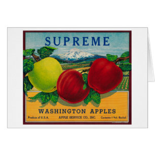 Suverän Apple etikett - stat Washington Hälsningskort