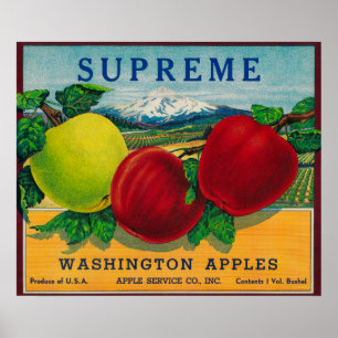Suverän Apple etikett - stat Washington Poster
