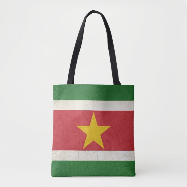 Suverän statlig flagga för Grunge av Surinam Tygkasse (Framsida)