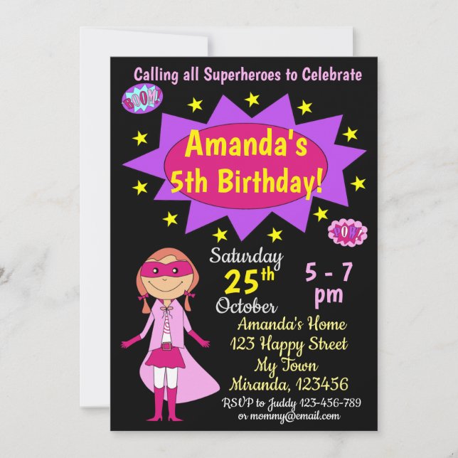 Suveräna Girl Birthday-inbjudan Inbjudningar (Framsida)