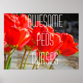 SUVERÄNA PED-SJUKSKÖTERSKOR konsttryck Tulpaner Poster