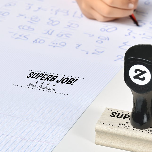 Suveränt Jobb Personlig Lärare Stämpel (Superb Job Personalized Teacher Rubber Stamp)