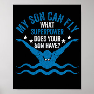 Suveränt Mamma Pappa Swimming Team Parti Mitt Poster
