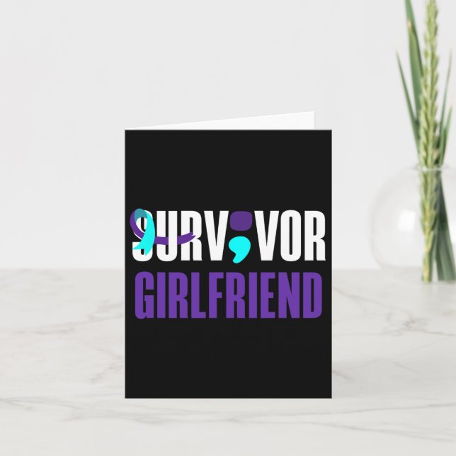Suvivor Girlkompis Support Suicide Prevention Awar Kort (Framsida)