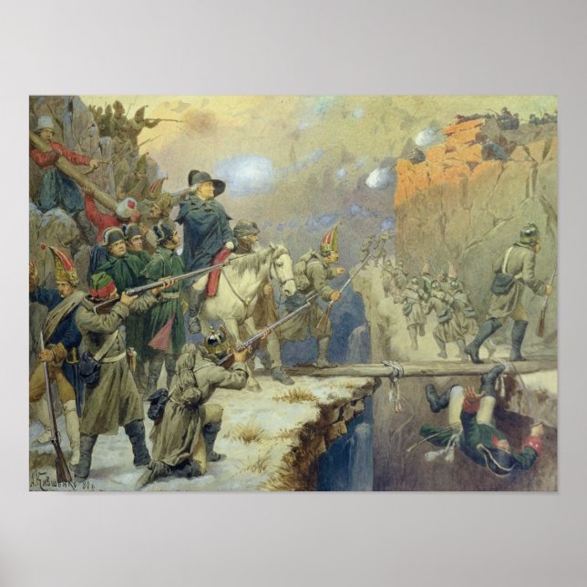 Suvorov korsar Djävulen Bridge 1799, 1880 Poster (Framsidan)