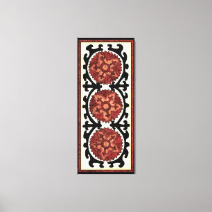 Suzani Stil Decorative Blommönster Canvastryck