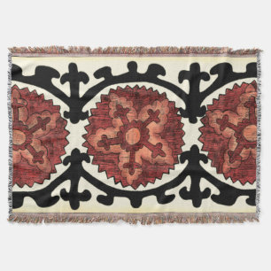 Suzani Stil Decorative Blommönster Filt