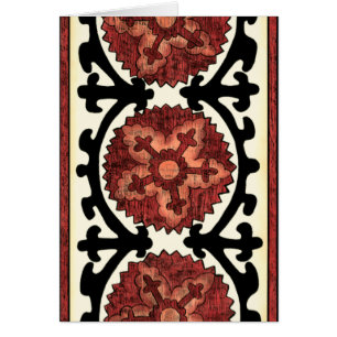 Suzani Stil Decorative Blommönster Hälsningskort