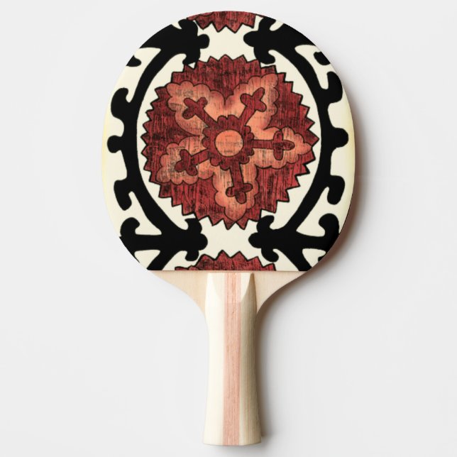 Suzani Stil Decorative Blommönster Pingisracket (Framsidan)