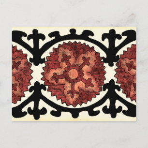 Suzani Stil Decorative Blommönster Vykort