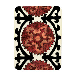 Suzani Stil dekorativt Blommönster Magnet