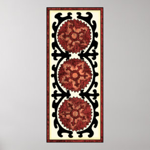 Suzani Stil dekorativt Blommönster Poster