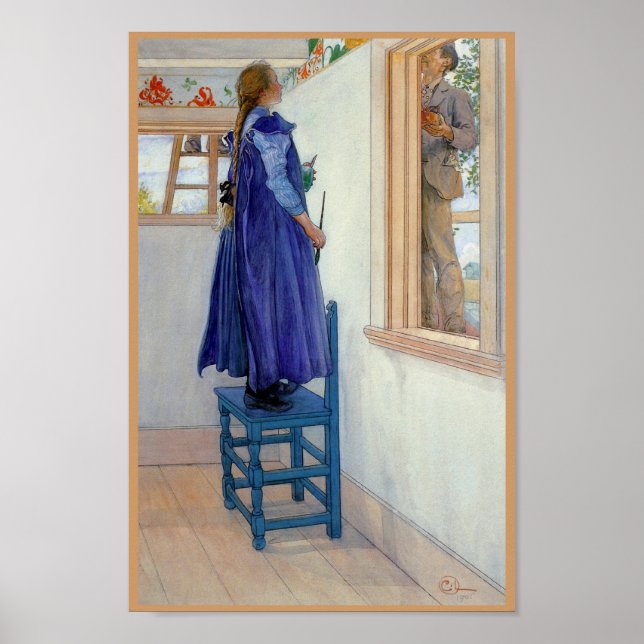 Suzanne dekorativ målning på väggen poster (Framsidan)