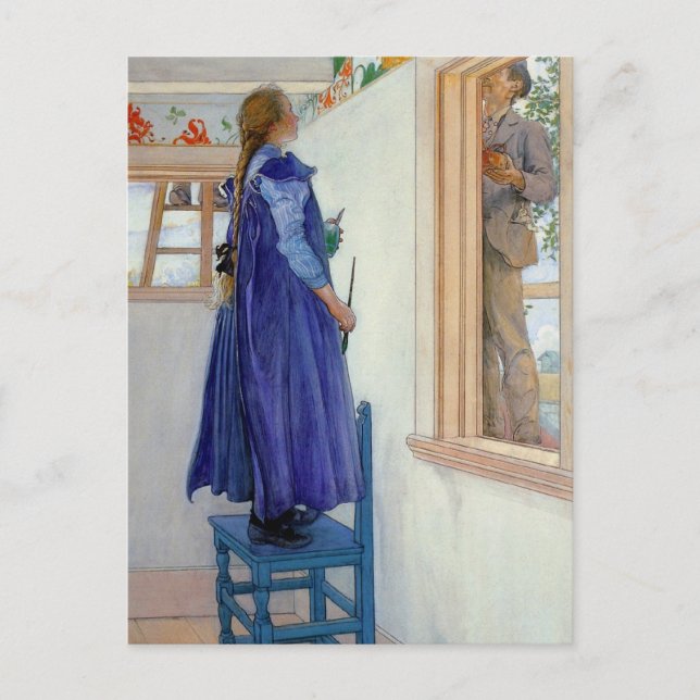 Suzanne dekorativ målning på väggen vykort (Framsida)