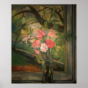 Suzanne Valadon Blommor framför ett fönster Poster