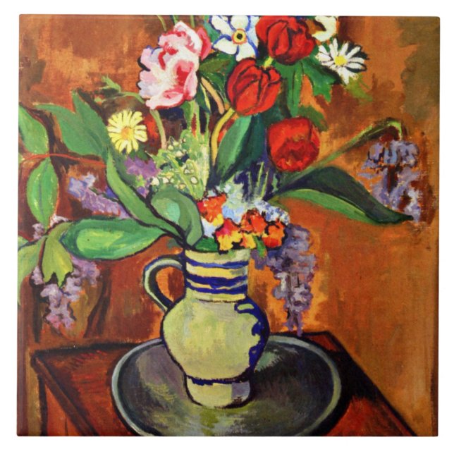 Suzanne Valadon - Vas of Flowers, 1930 Kakelplatta (Framsidan)