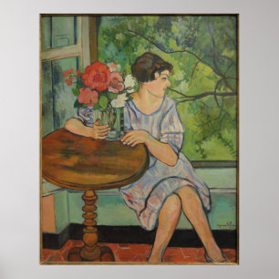 Suzanne Valadon Young Girl framför ett fönster Poster