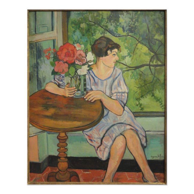 Suzanne Valadon Young Girl Front of a Window Fototryck (Framsidan)