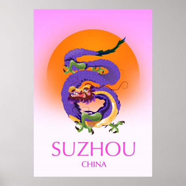Suzhou China Dragon-reseaffisch Poster (Framsidan)