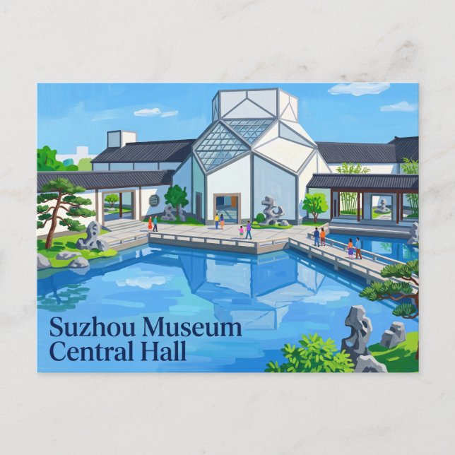 Suzhou Museum Centralhall Kina Vykort (Framsida)