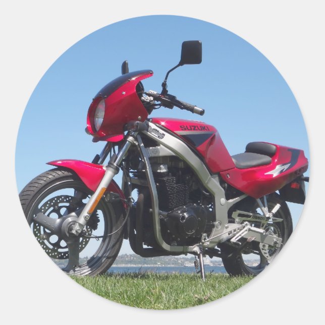 Suzuki 1992 GS500E Runt Klistermärke (Framsida)