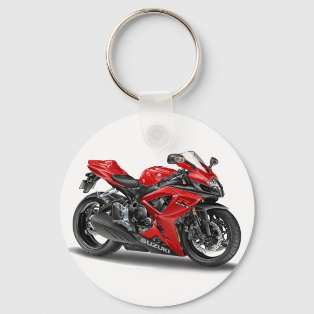 suzuki GSX-R600 Red Bike Nyckelring (Framsida)