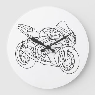 Suzuki GSX-R Line art Stor Klocka