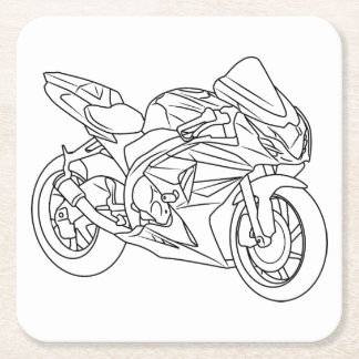Suzuki GSX-R Line art Underlägg Papper Kvadrat