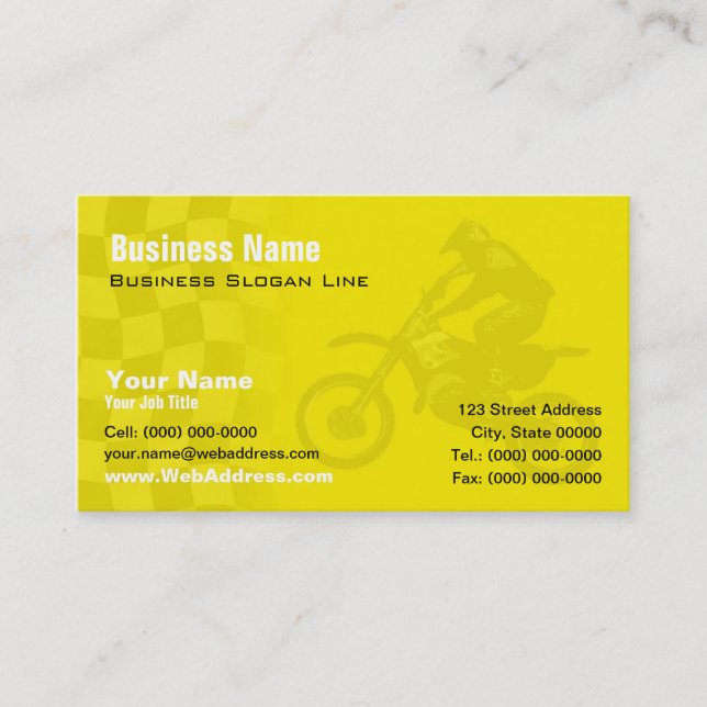 Suzuki gul Motocrossvisitkort Visitkort (Framsida)