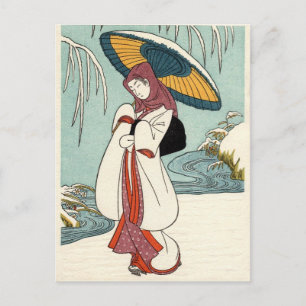 Suzuki Harunobu - Vintersnöblommor Vykort