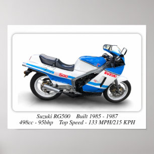 Suzuki RG500"Gamma" klassiska motorcykel - A3-utsk Poster