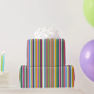 Suzy stripes multi rainbow gift wrapping paper presentpapper