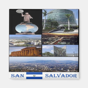 SV-El Salvador - San Salvador Mosaic Collage Magnet