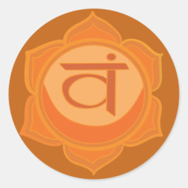 Svadhisthana Chakra Classic Round Sticker, Glossy Runt Klistermärke