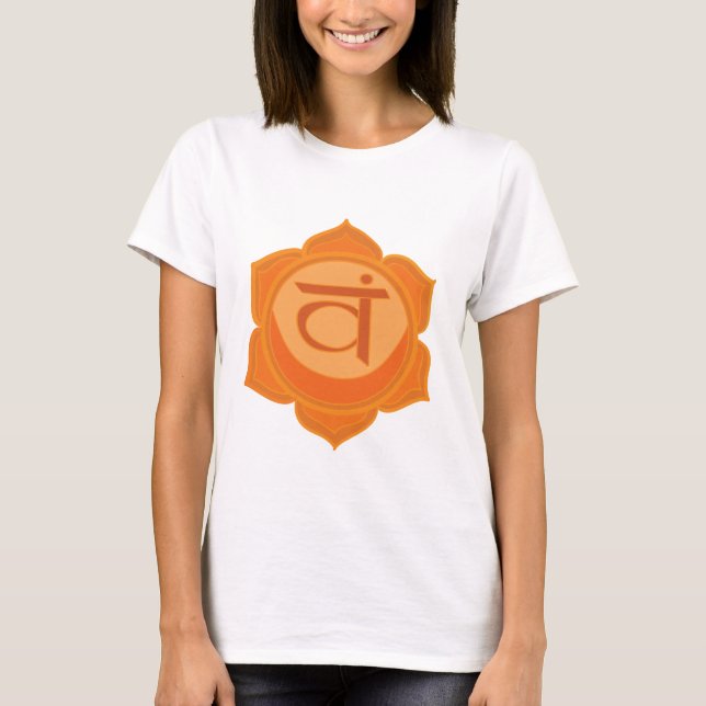 Svadhisthana Sacral Chakra kvinna T-tröja, vit Tee Shirt (Framsida)