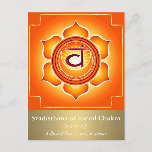 Svadisthana eller Sacral Chakra vykort (Framsida)