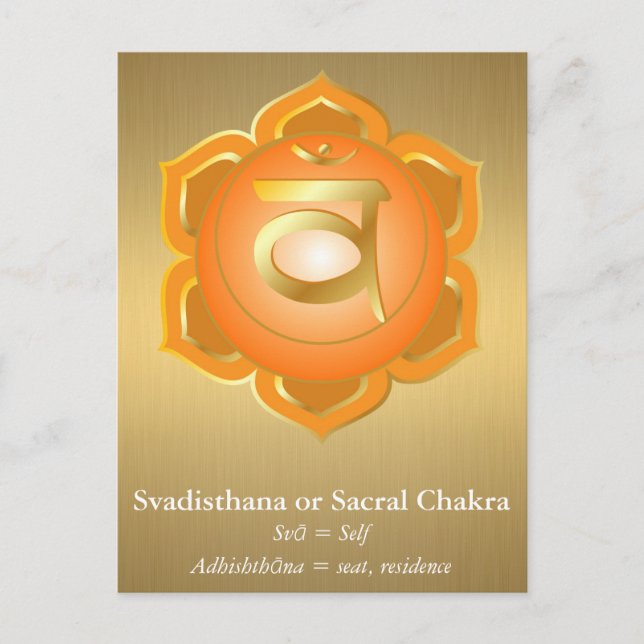 Svadisthana eller Sacral Chakra vykort (Framsida)