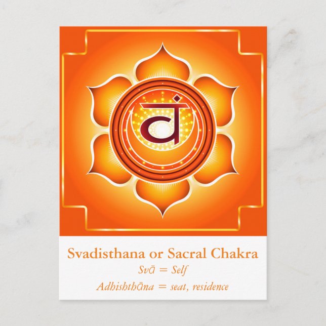 Svadisthana eller Sacral Chakra vykort (Framsida)