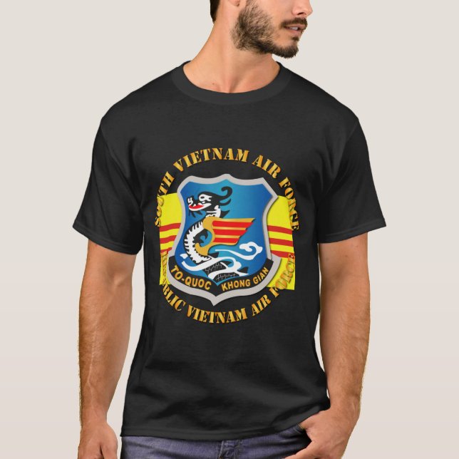 SVAF - South Vietnam Luft Force w Flagga Tx T Shirt (Framsida)