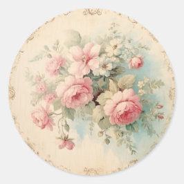 Svag Ephemera, Rosa Shabby Chic Runt Klistermärke