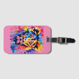 Svag lejon färglös vattenfärg bagagebricka