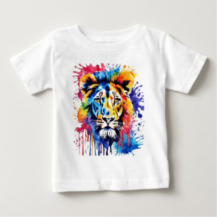 Svag lejon färglös vattenfärg t shirt