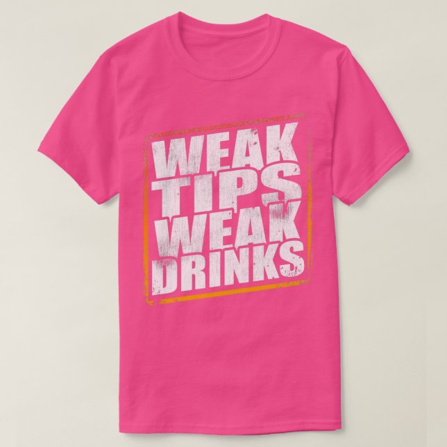 Svag tips Svag Drinks Bartender Pub Party T Shirt (Design framsida)