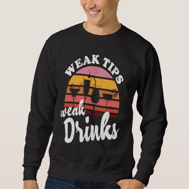 Svaga dricks tips Svaga drinkar Bartender Bar Cock Lång Ärmad Tröja (Framsida)